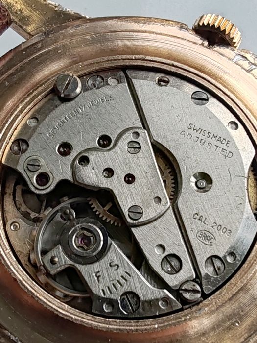 Ceas Rewel Placat cu aur 37 mm Mecanic