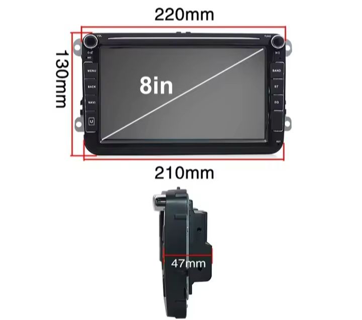 Navigatie Android 13 cu Android auto & Carplay Wireless, 2GB RAM, 32 G