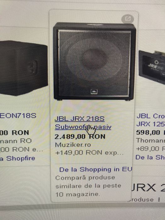 Vand 2 basi pasivi bass JBL JRX 218S - NOI in CUTIE