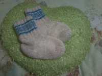 Вязаные  шерстяные носки детские (на 4-5лет)