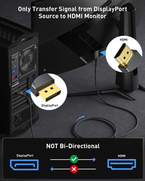 Cablu 2 metri Maxonar 8K-60Hz DisplayPort 1.4 la HDMI 2.1,audio video