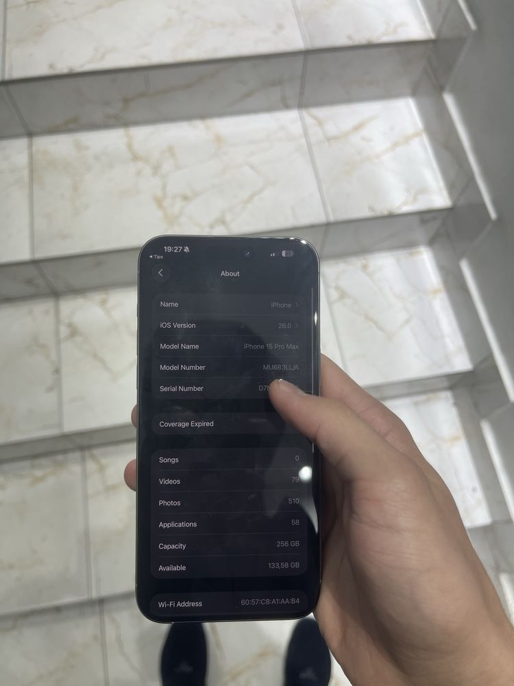 Iphone 15 pro max 256 950$ kelishamiza 89%