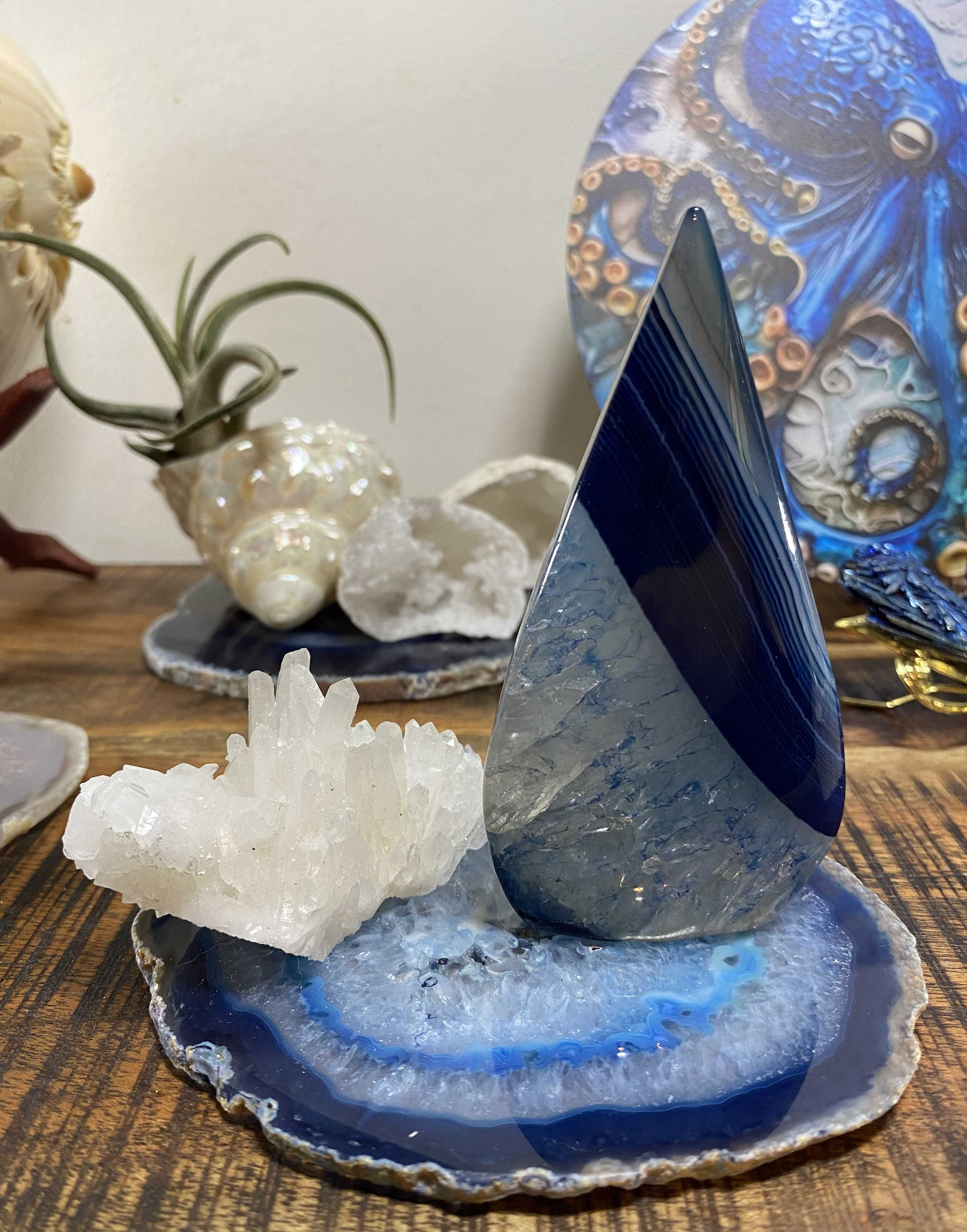 Cristale/Minerale-Cristal Cuart/Agat - set decor pietre semipretioase