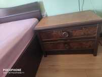 Set mobilier dormitor – pat matrimonial cu 2 saltele + 3 comode (TV +