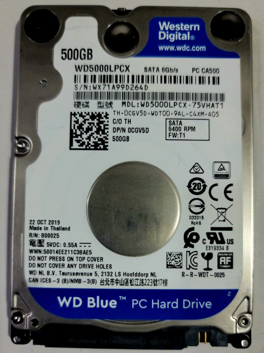 Хард диск 500 gb WD Blue Для ноутбука