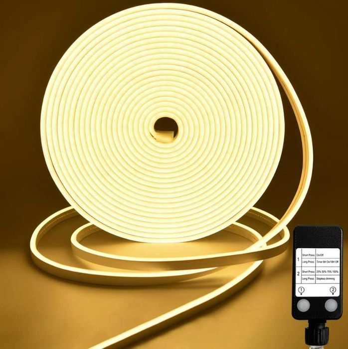 Bandă LED 10M Flexibilă din Silicon cu Temporizator Impermeabilă