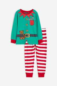 H&M Pijama/costum Spiridus de Crăciun cu imprimeu