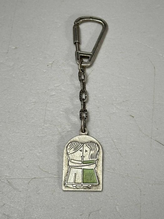 BRELOC CHEI ARGINT 925 - Sarutul - Uno A Erre + Email - Vintage !