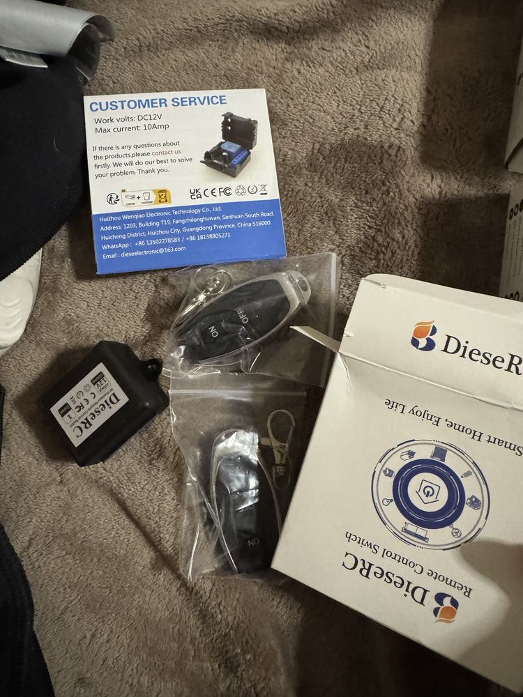 DieseRC DC 12V превключвател за дистанционно управление