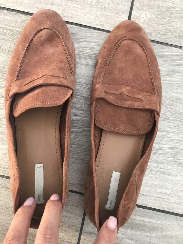 Loafersi piele naturala intoarsa 40