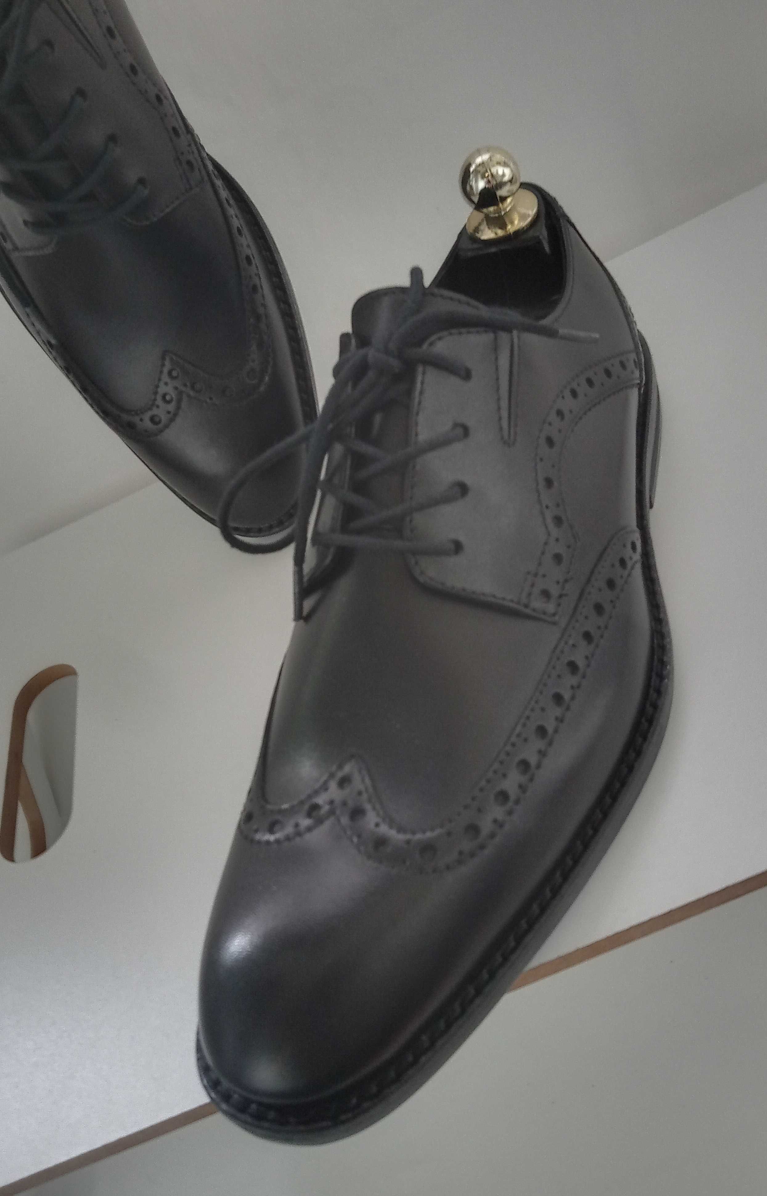 Pantofi derby brogue premium Clarks 41 piele naturala moale