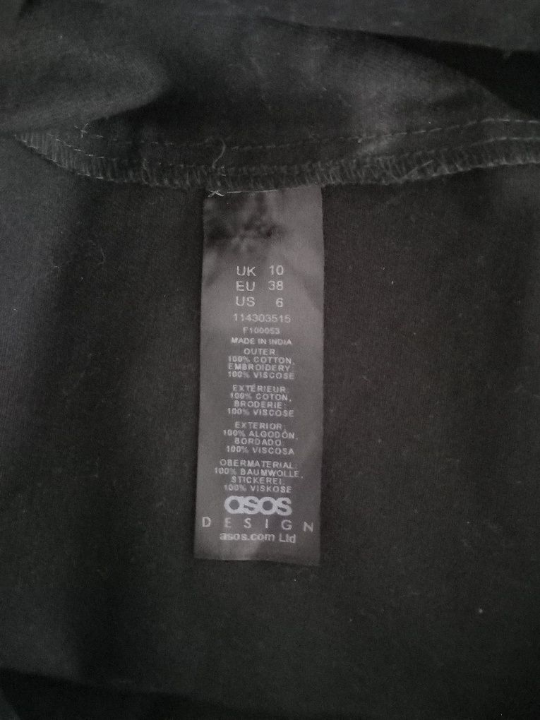 Rochie Asos, brodată, neagră cu flori