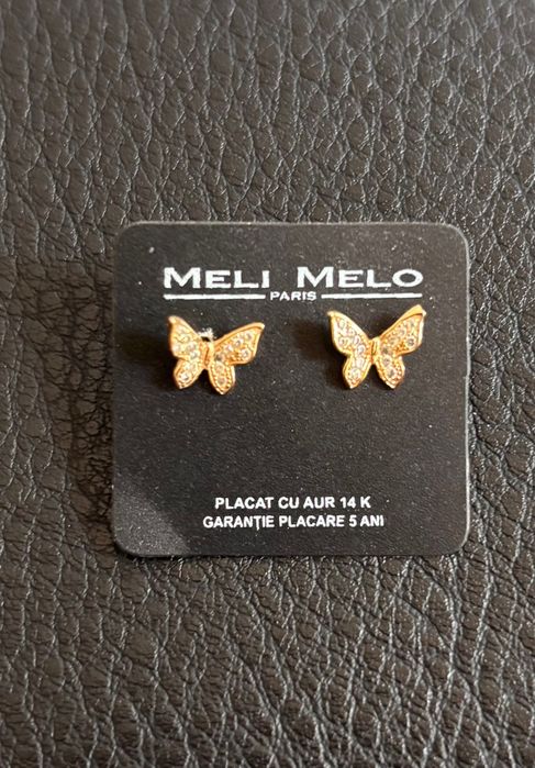 Cercei cu flururasi placati cu aur