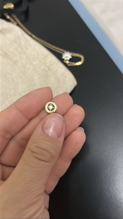 Кулон бегунок с бриилиантом, без цепочки