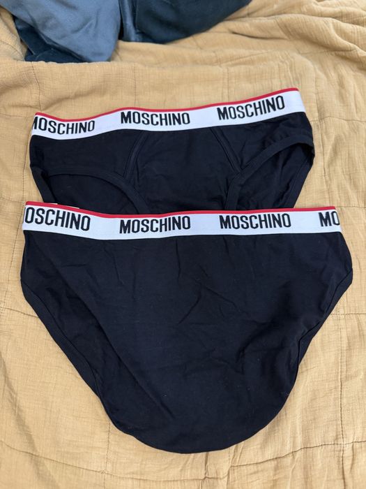 Moschino set 2 chiloti barbati negri cu logo alb marimea XL noi origin