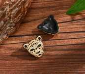 Cercei negri cu auriu , leopard