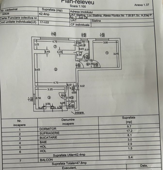Apartament Parter ( birou , spatiu comercial)