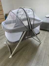 Patut bebelus, Lionelo co-sleeper, 90x50 cm, Gri