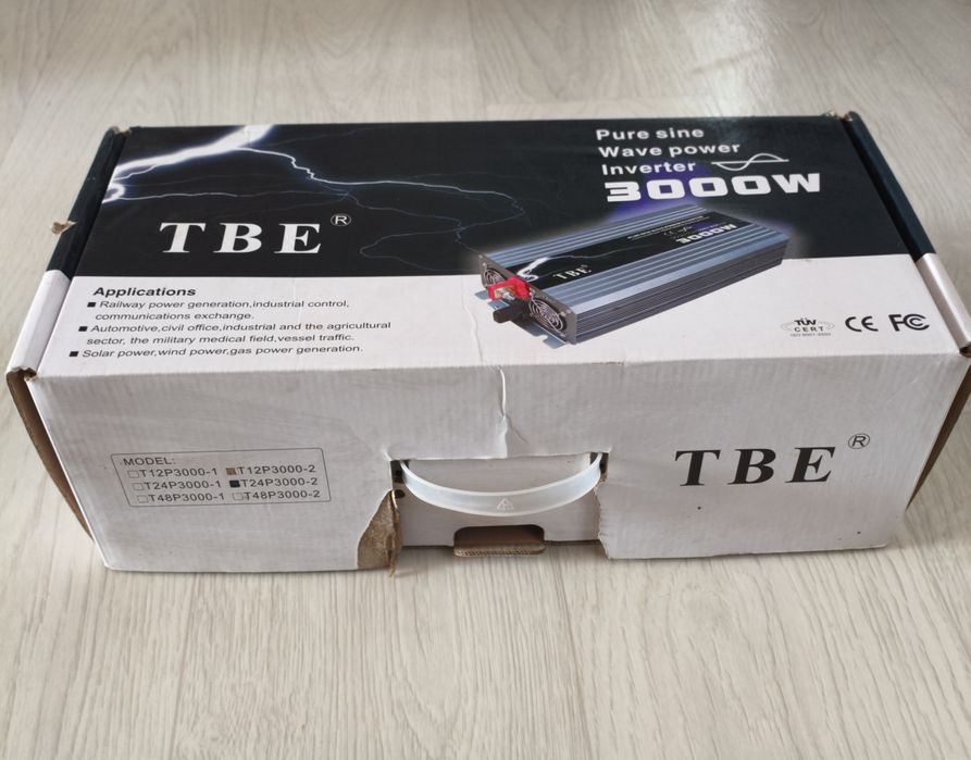 инвертор чистого  напряжения TBE 12V/220V 3000W