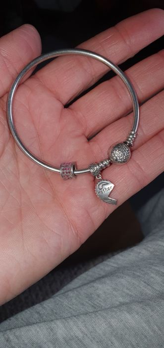 Brățară argint 19 cm + doua charmuri