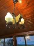 Candelabru lemn 2 abajure