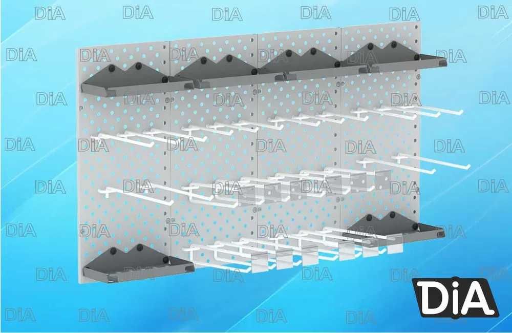 Панель перфорированная, настенная, для магазина и склада aspp