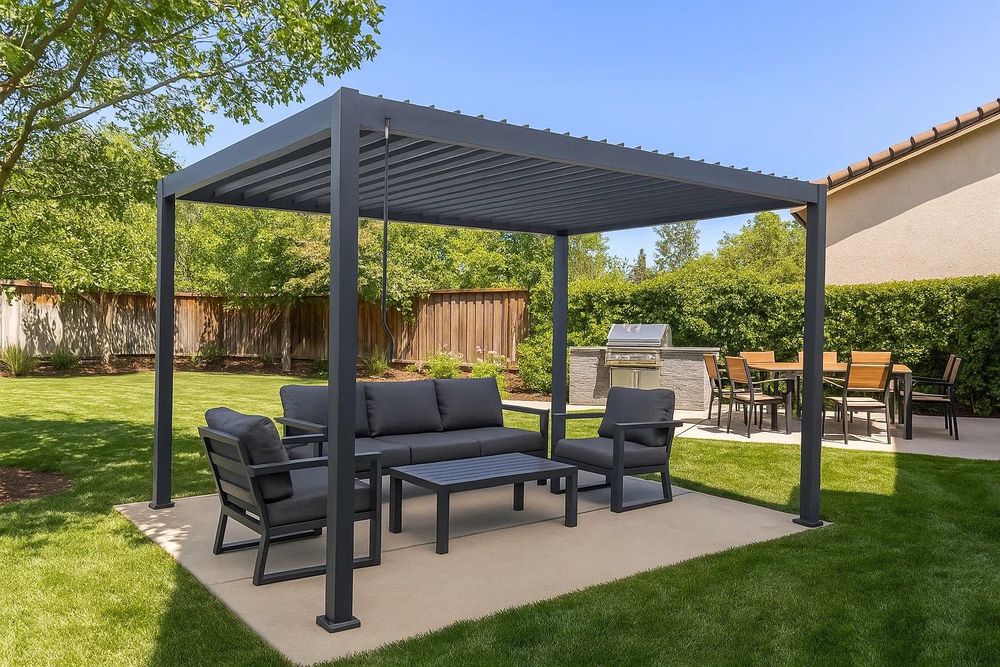 Pavilion Aluminiu Pergola Bioclimatica 4x3x2.4 m Premium Electrostatic