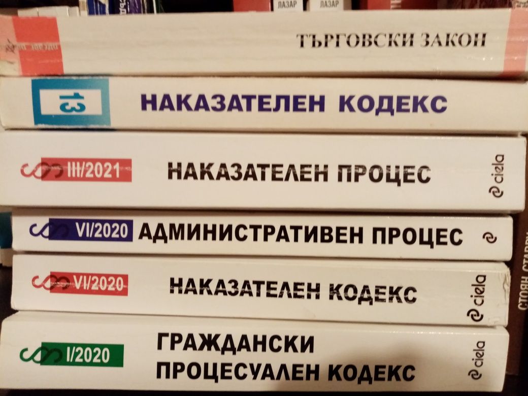 ЗЗД, НПК,
Наследствено право Тасев
Основи на правото
ТЗ НПК НК Констит