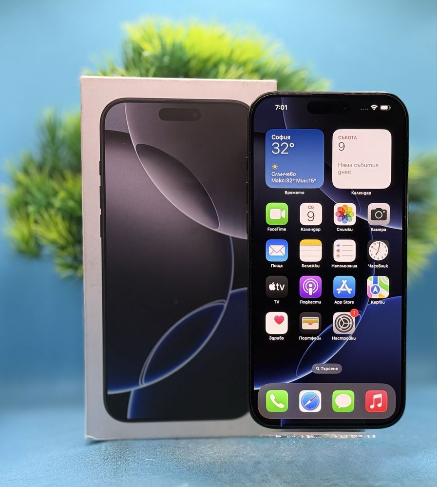 ГАРАНЦИОНЕН!!! Apple iPhone 16 Pro Max, 256GB, 5G, Black Titanium