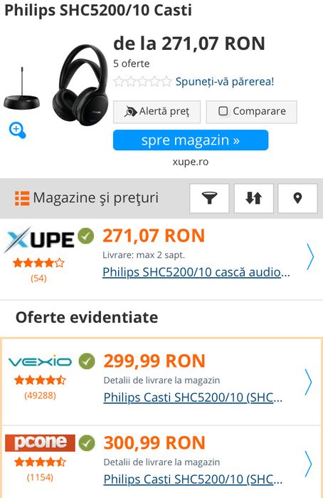 Casti Philips Home Cinema/TV SHC5200