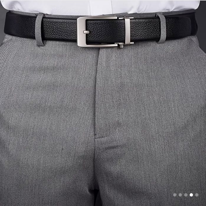 Официален Класически Мъжки колан с автоматична катарама/Черна ест.кожа