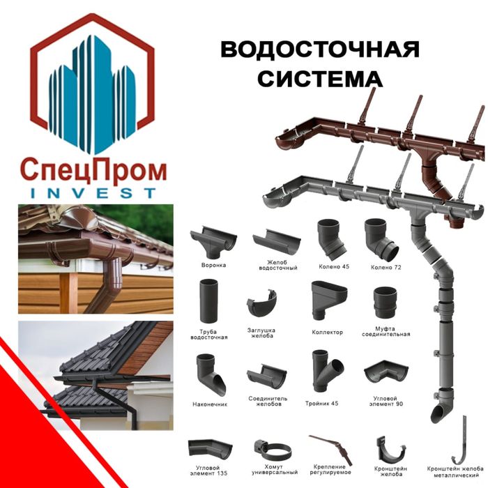 Водосточные системы пластиковые и металлические