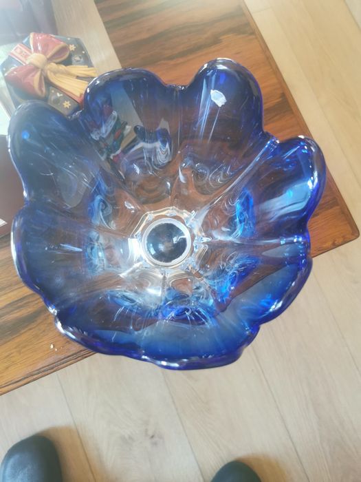 Vaza bol stil murano Cristal Argint