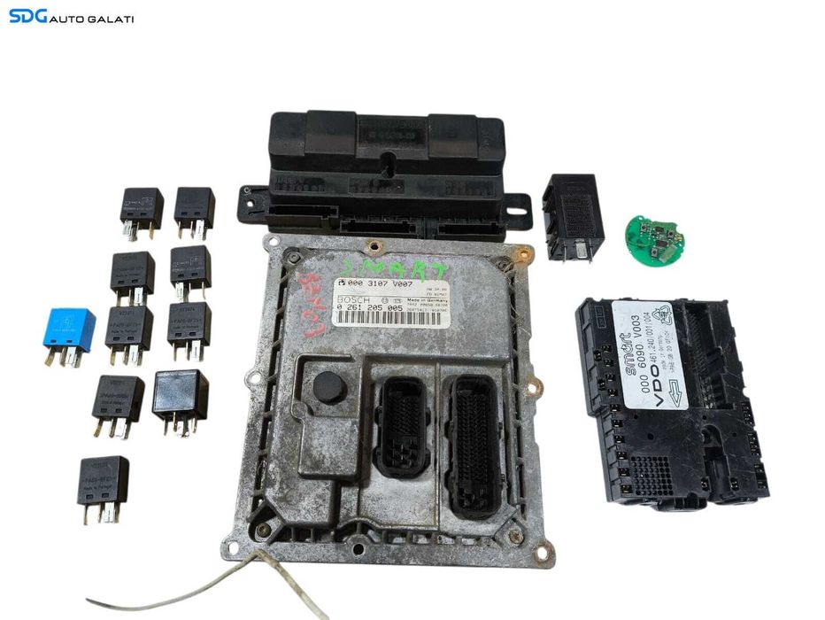 Kit Pornire ECU Calculator Motor Tablou Panou Sigurante Confort Releu Relee Chei Cheie CIP Imobilizator Smart Fortwo 0.6 Benzina 1998 - 2006 Cod 0003107V007 0261205005 0003027 0006090V003 [LR1632] [LR1633]