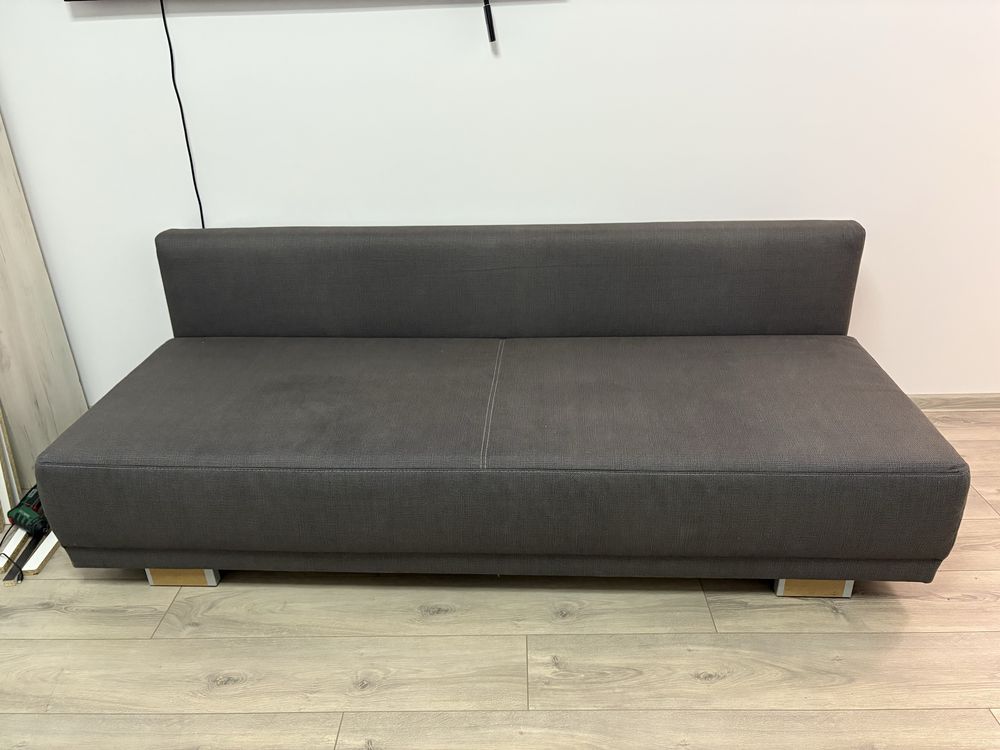 Canapea extensibila stofa Mobexpert, 3 locuri, 4 perne, lada