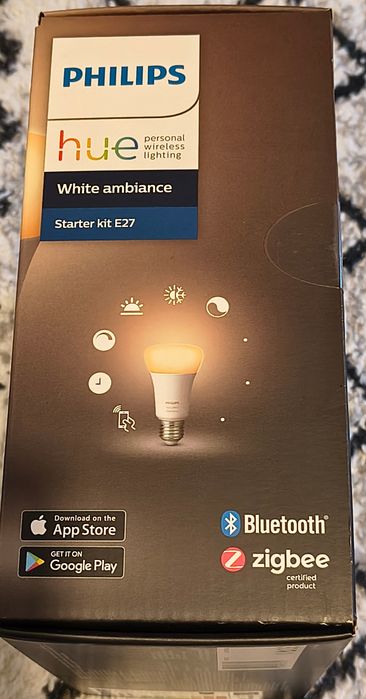 Philips Hue White Ambiance, 3 becuri LED E27 8,5 W