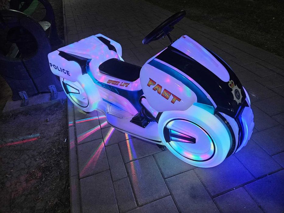 Motocicletă electrică pentru copii cu lumini LED, muzică, Police