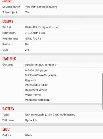 Tableta Vodafone 1100 functionala