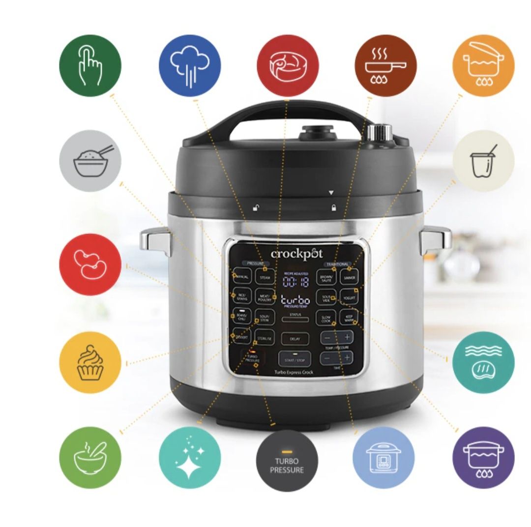 Мултикукър  под налягане Crock-Pot Turbo Express,5.6л,1400W,15програми
