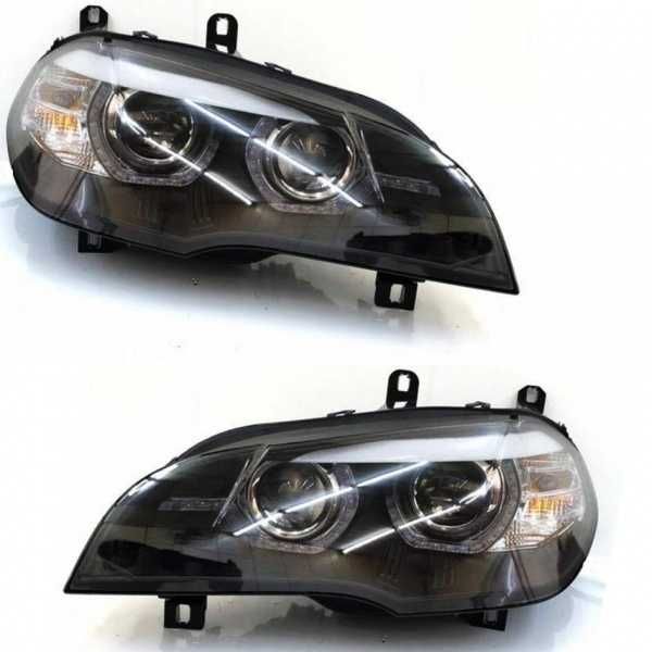 Фарове БМВ Е70 ЛЕД Xenon BMW E70 LED TFL Angle eyes Тунинг Нови КСЕНОН