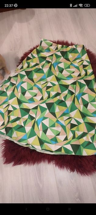 Fustiță maxi, verde mentă, noua fara eticheta, model geometric