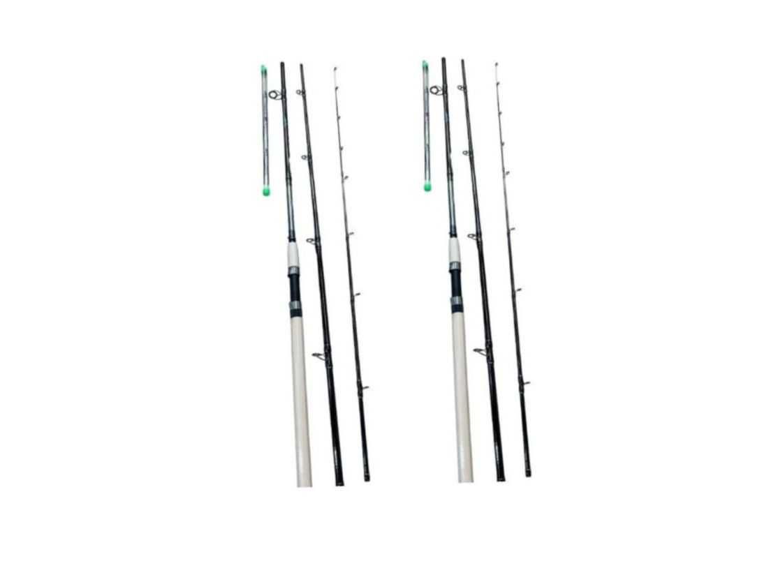 set 2 lansete  feeder din 3 bucati+3 varfuri 3.6m putere 60/120g