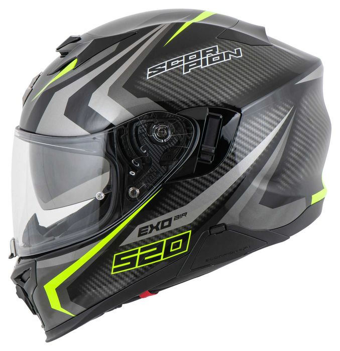 Мото Каска SCORPION EXO-520 EVO AIR TERRA Silver-Neon XS 53-54 ,очила!