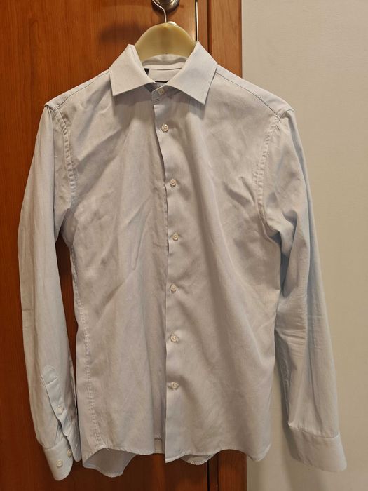 Мъжка риза Andrews, светло синьо каре, S размер