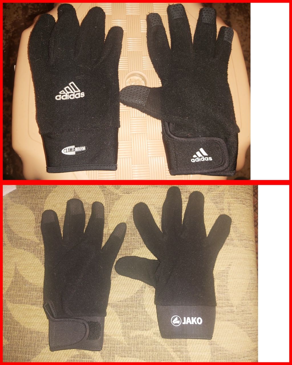 Поларени ръкавици Jako и ръкавици Adidas