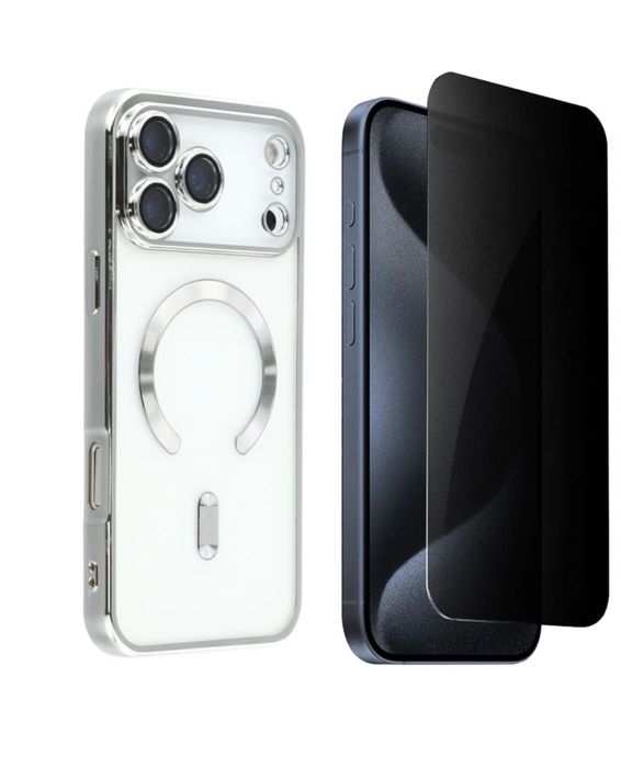 Iphone 17 17 AIR PRO MAX Husa Cercle Clear + Folie Sticla Esd Privacy