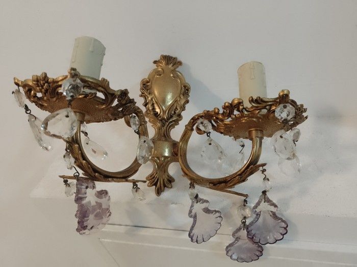 Superb set de aplice in stil francez din bronz masiv și element