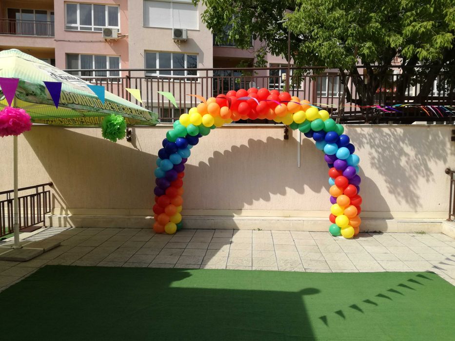 Арка от балони, Арка за откриване на магазин, Колони от Балони