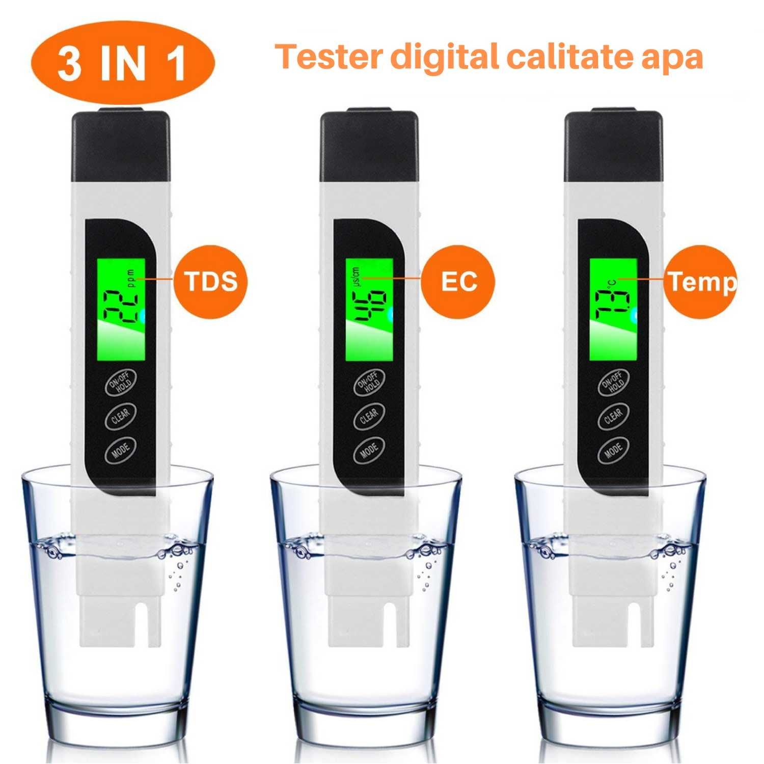 Tester Digital Calitate Apa TDS/EC/TEMP 3 in 1