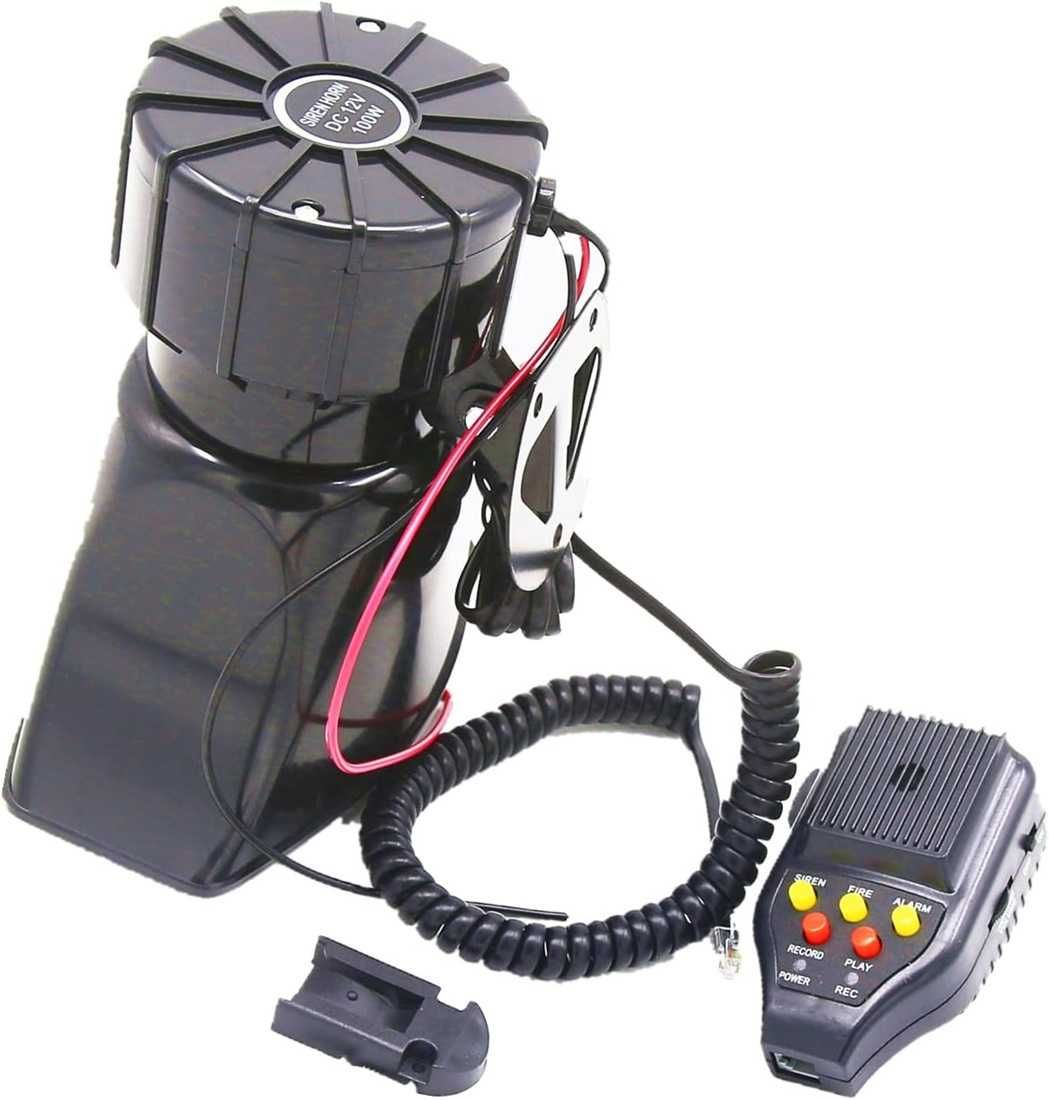 Авто Сирена с 3 мелодии, микрофон и функция запис - 12V 100W